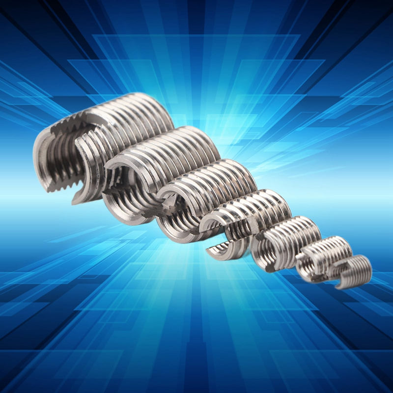 50Pcs Quick Thread Insert with Storage Case, 302 Stainless Steel Inner Thread Self Tapping Thread Inserts Set, High Hardness and Low Abrasion Thread Reinforce Repair Tool