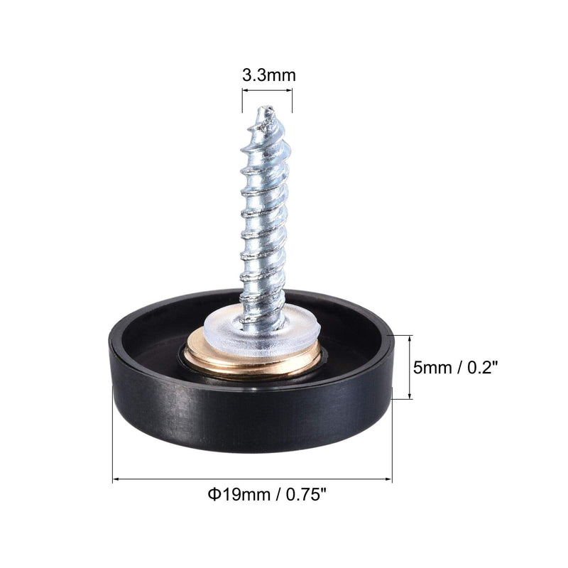 uxcell Mirror Screws, 19mm/0.75", 20pcs Decorative Cap Fasteners Cover Nails, Wire Drawing, Black 304 Stainless Steel