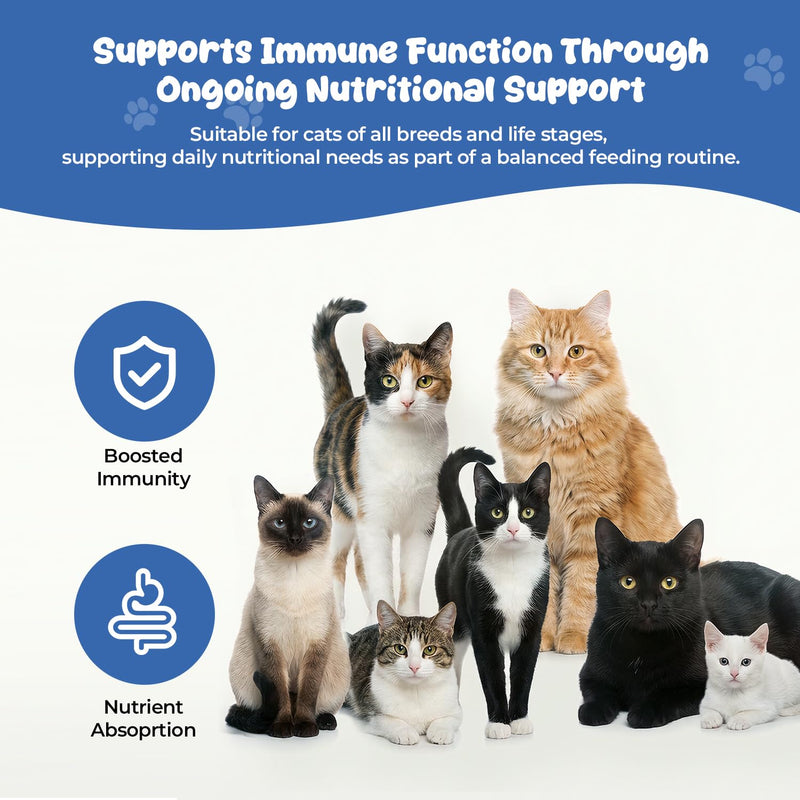 Taurine Powder Supplement for Cats, Essential Taurine Support for Heart Health, Vision & Immune Function, Easy-to-Mix Feline Nutrition Powder