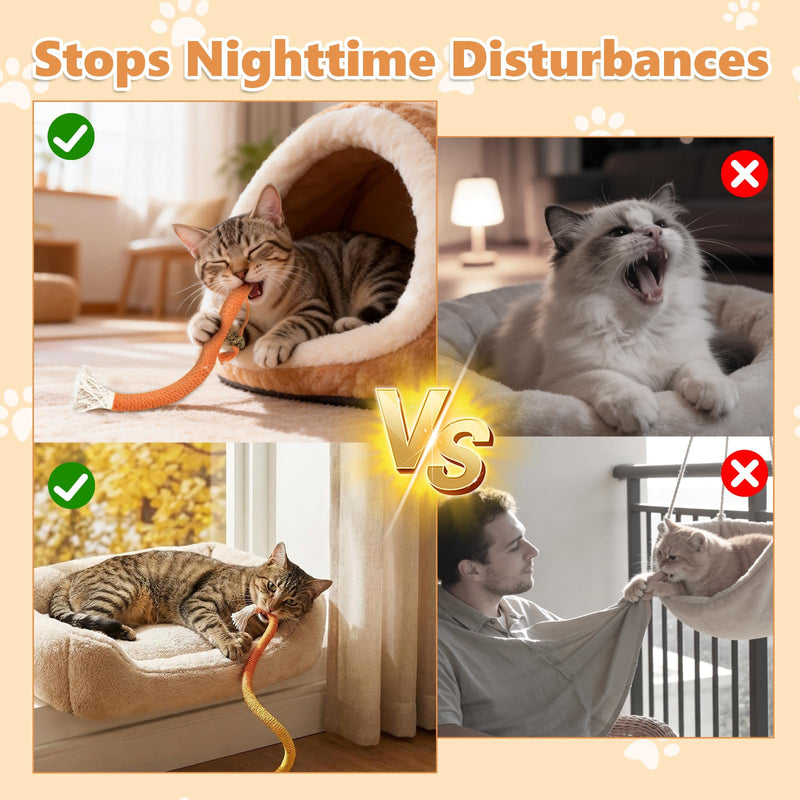 23.6In Cat Chew Ropes Toy - 6 Pack Silvervine Interactive Nip Kicker Toy Catnip Kicker Interactive Kitten Teething to Redirect Chewing for Indoor Cats to Promote Oral,Dental Health