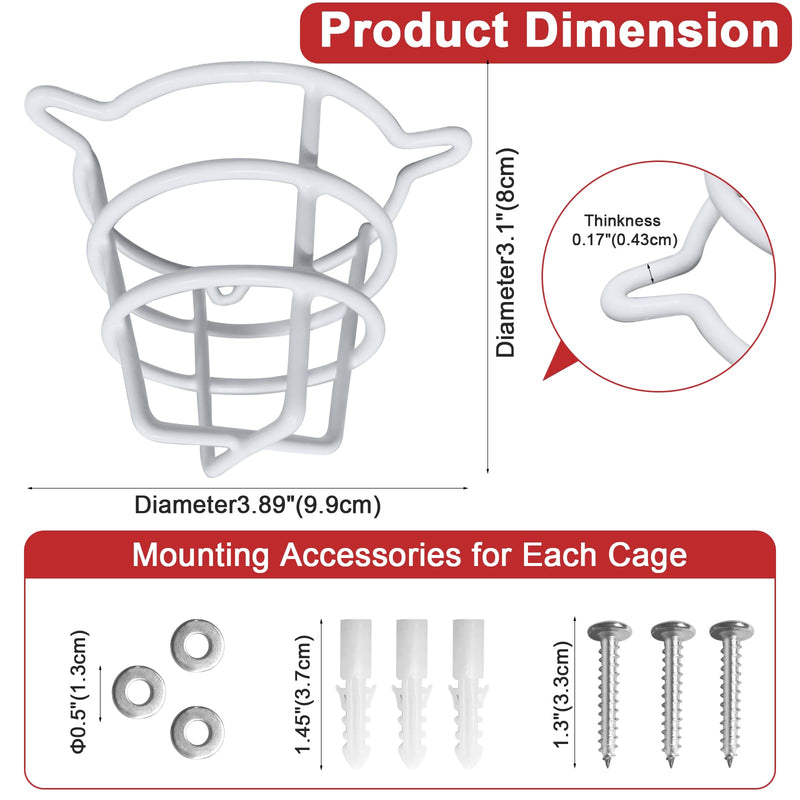 (2 Pack) TunaMax White Fire Sprinkler Head Cage Cover Protector Guard for Both 1/2" & 3/4" and Flush Mount & Side Wall & Pendent Semi - Recessed Sprinkler Heads Fire Sprinkler Covers for Ceiling Mount 2 Pack
