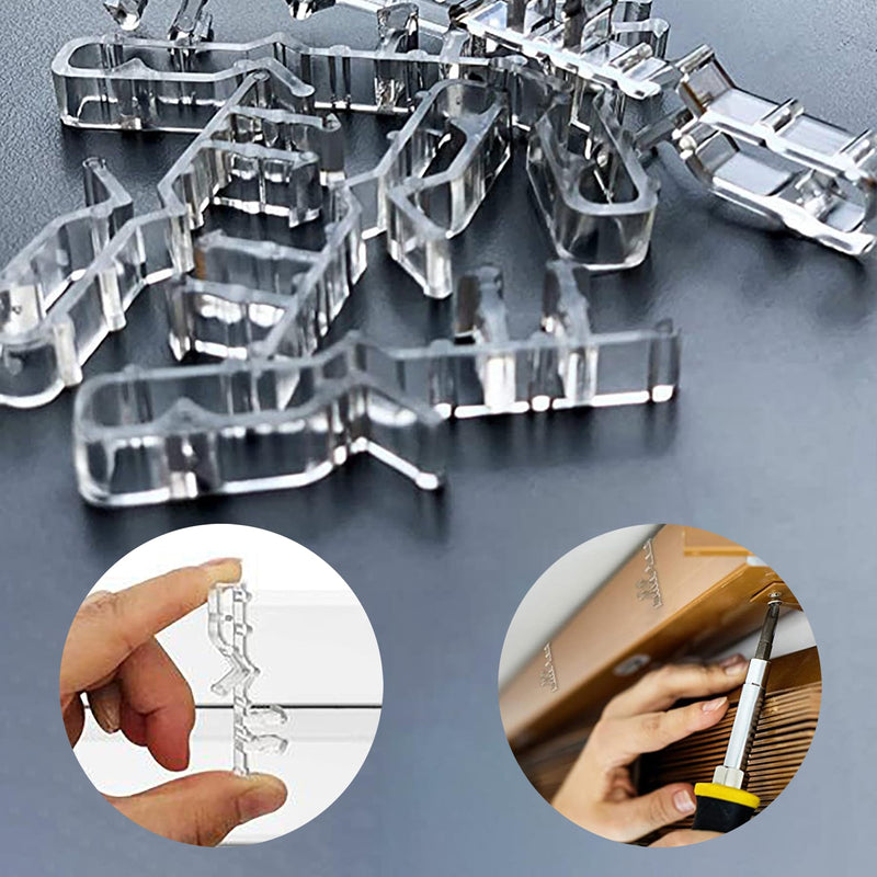 12pcs 2-1/8 inch Valance Clips for Blinds, Hidden Channel Valance Clips, Clear Plastic Valance Clips for The Valance with a Groove in The Back, Blind Cover Clips