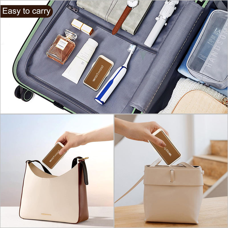 Pill Splitter for Large, Small, and Tiny Pills, 1/2 and 1/4 Portable and Adjustable Tablet Cutter with Hidden Blade,Cut Multiple Tablets with Storage Space (Brown) Brown