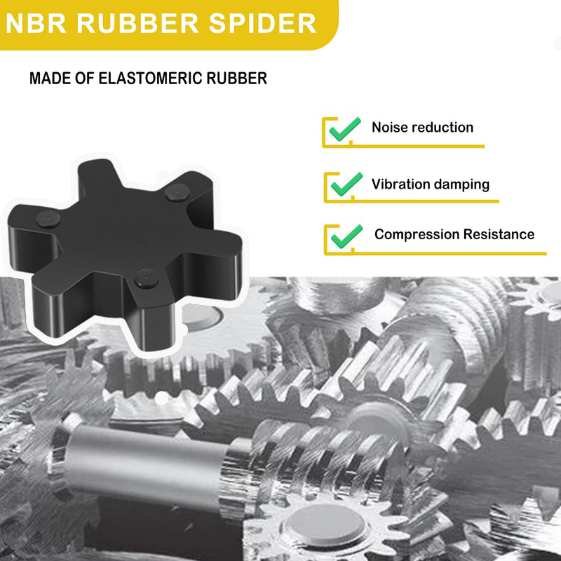 1/2" to 3/4" L075 Flexible 3-Piece L-Jaw Coupling Coupler Set & Buna-N NBR Rubber Spider for Log Splitter Hybrid Equipment