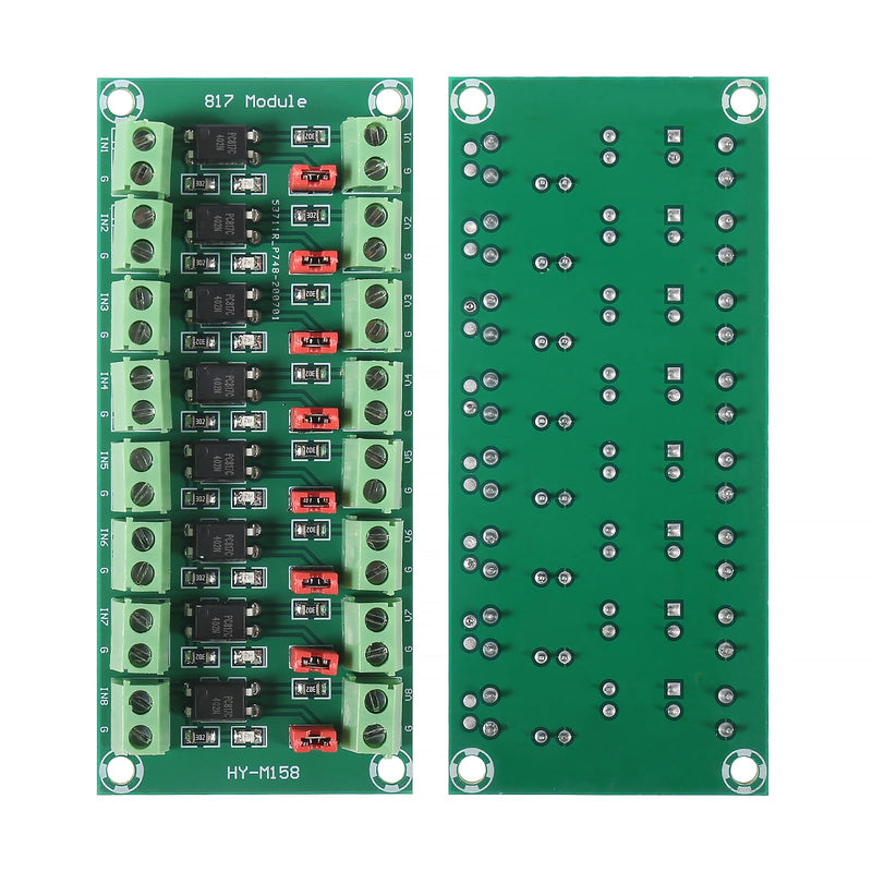 2pcs PC817 8 Channel Optocoupler Isolation Board Voltage Converter Module 3.6-30V Photoelectric Isolated Module 817 Voltage Isolation Module