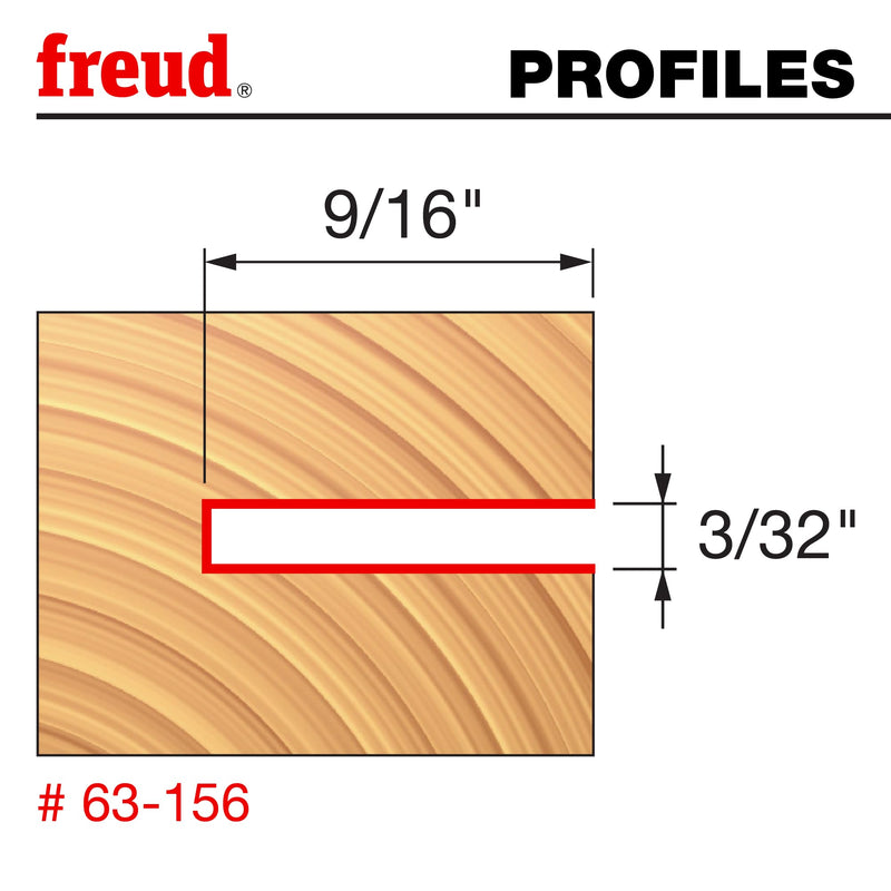 Freud 63-156: 9/16" Depth Slotting Cutter Set with 1/2" Shank, 3/32" Carbide Height