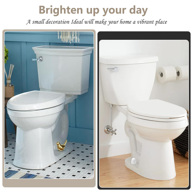 2Packs Ceramic Gold Birds Toilet Bolt Caps & 4Packs Universal Toilet Bolt Covers, Bathroom Decorative Toilet Floor Screw Cover Caps Easy Installation