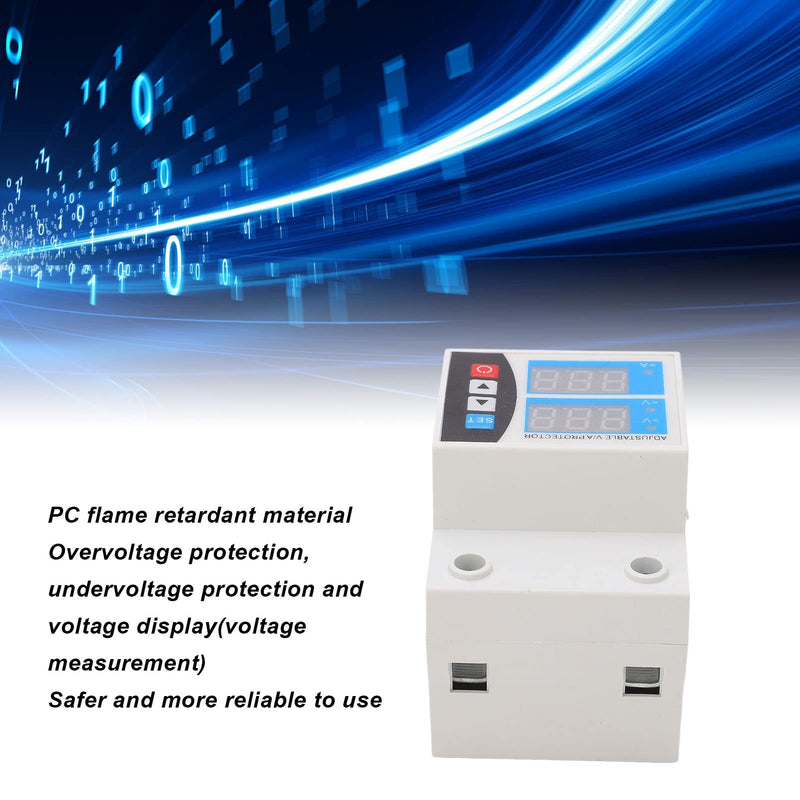 Hilitand Over Under Voltage Protector 2 Display Self Resetting Current Limit Din Rail Protective Device 240V to 300V 63A