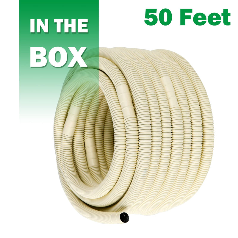 Forestchill 50 Ft AC Drain Hose for Mini Split Air Conditioner, 5/8" I.D Universal Mini Split Drain Hose Pipe Line, Flexible and UV Resistant Air Conditioner Part & Accessories
