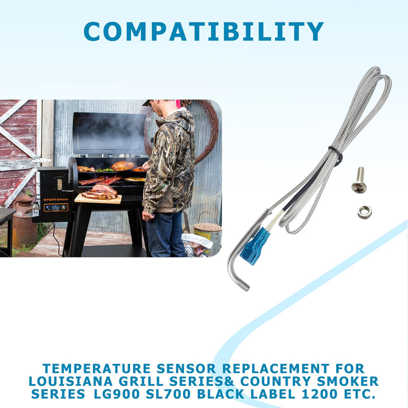 RTD Temperature Sensor Probe Replacement for Louisiana Pellet Grill& Country Smoker Grills Series LG900,SL700,LG1200BL,LG1000BL,Replace Part 50151,for Louisiana Grills Parts
