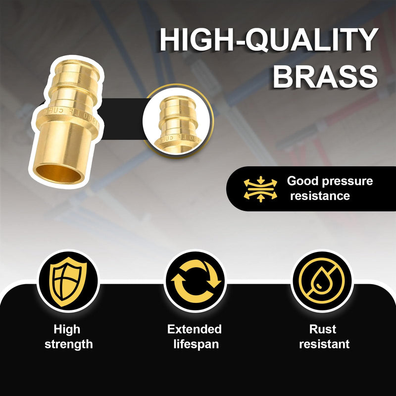 10PCS Foskan PEX-A Expansion Fittings, 1/2"PEX A x 1/2"Male Sweat Adapter 10 1/2" x 1/2"