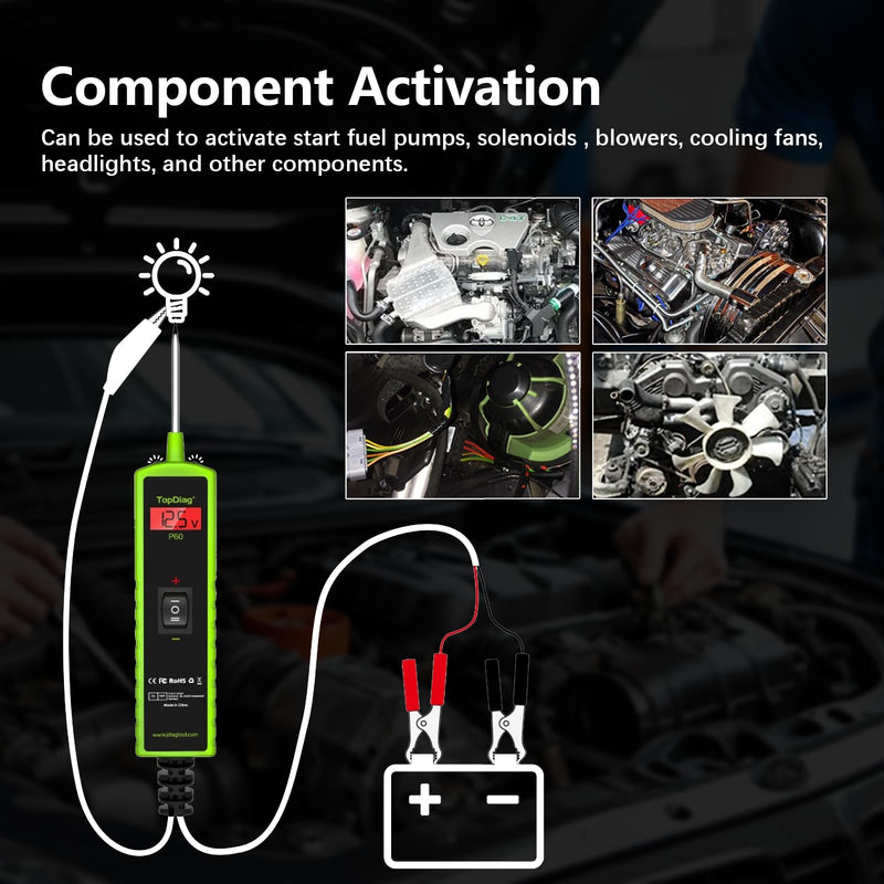 12 Volt Test Light Automotive, Circuit Tester, Power Circuit Probe Tester, 6V - 24V Car Fuse Tester, Voltage Tester 0.3v-70v, AC DC Outlet Tester, Automotive Short Circuit Finder, P60