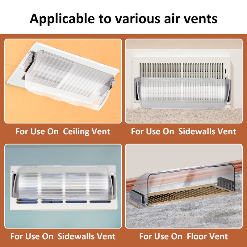 2 Pack Air & Heat Deflector for Vents, Sidewalls and Ceiling Registers, Adjustable from 8.5" to 15" Transparent,2 pack