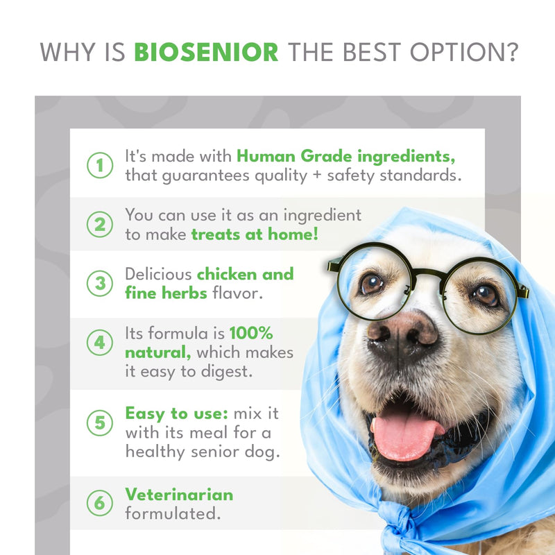 BIOSENIOR by Natural PET by FNL: A Comprehensive Supplement with Essential Vitamins and Minerals for Senior Dogs Over 7 Years Old to Enhance Cognitive Function, Joint Health, and Overall Vitality