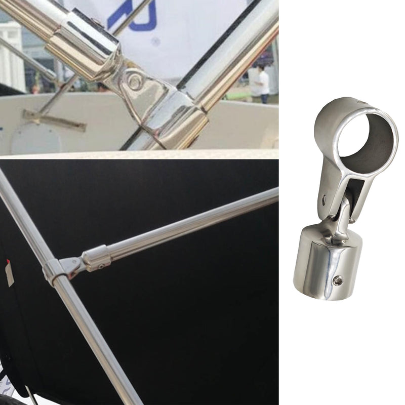 2 Pairs 1" Bimini Top Hardware Kit - Jaw Slide Eye End Cap for 25.5mm Round Tube - 316 Stainless Steel Marine Grade Hinge Rail Mount with L Hex Key - Boat Fittings Accessories