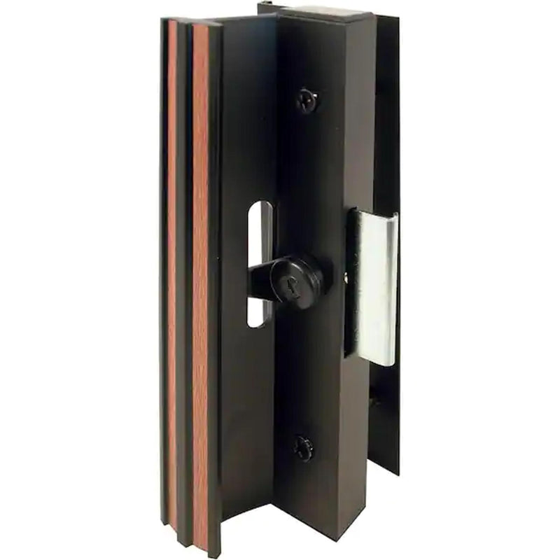 Sliding Patio Glass Door Handle Diecast Sliding Door Handle Set Anodized Black w/ 4-15/16" Hole Spacing – Extruded Aluminum Inside Pull Painted Black – Diecast Pull - Clamp Latch w/ Metal Activator