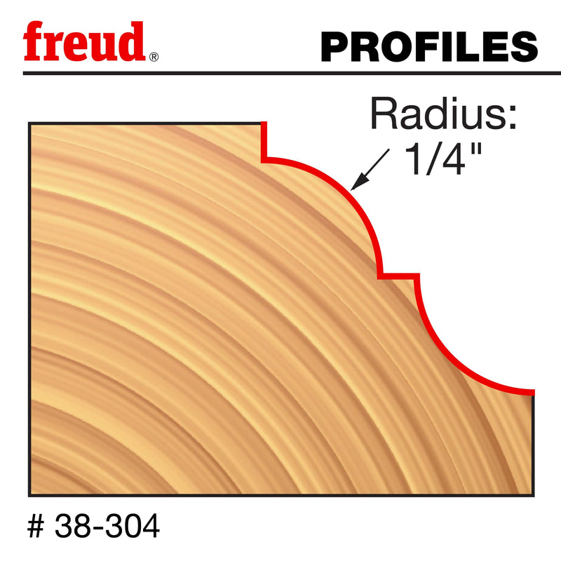 Freud 38-304: 1-9/16" (Dia.) Cove & Bead Bit with 1/4" Shank