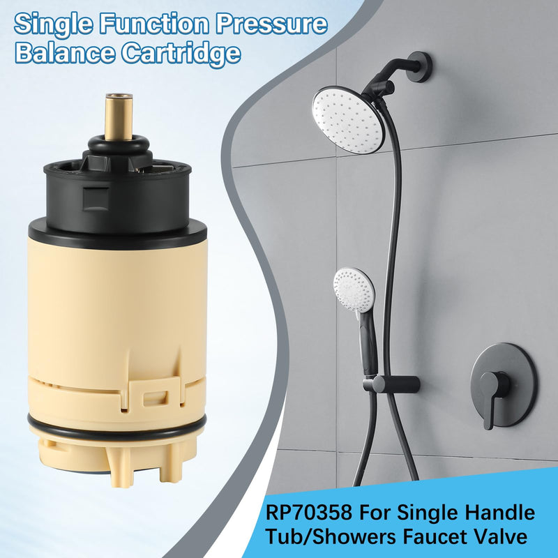 2Pack - RP70538 Single Function Pressure Balance Cartridge, Shower Cartridge Replacement, Compatible with Peerless and Delta Single Handle Tub/Showers Faucet (Not Included Check Valve)