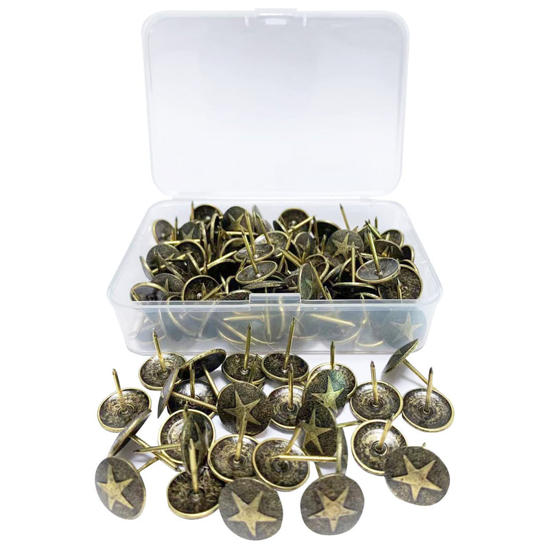 Upholstery Tacks, Furniture Upholstery Nails for Decorative, 150 PCS 5/8 inch Upholstery Decorative Tack for Furniture DIY Decorative, Home Decor, Dark Antique Brass