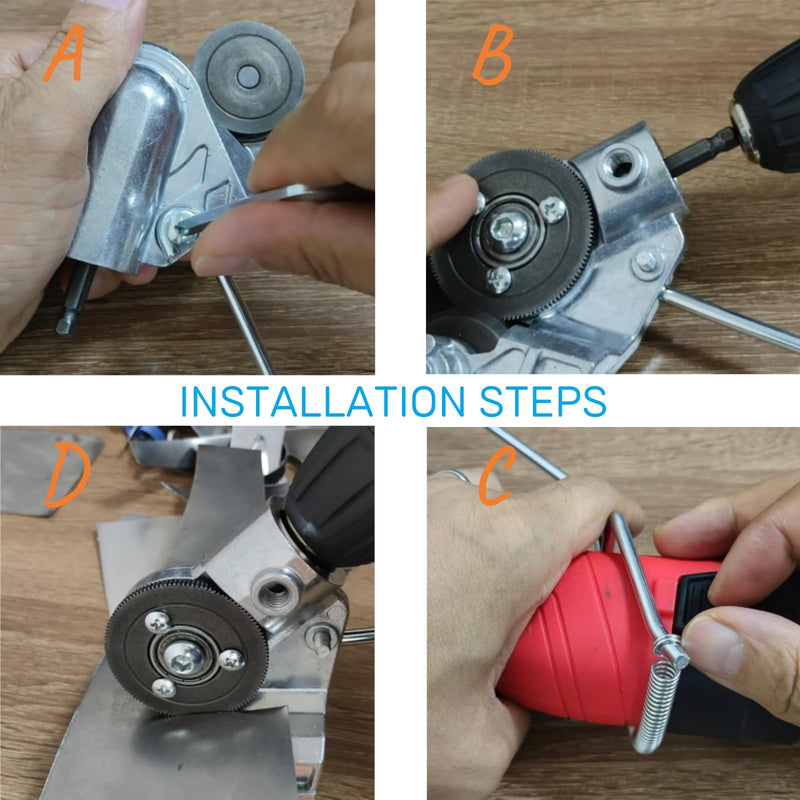 Electric Drill Plate Cutter - DIY Metal Shears for Flat Metal Sheets, Adapter Included, Precise Cutting of Iron, Steel, Copper, Aluminum - Ideal for Professional and Home Use
