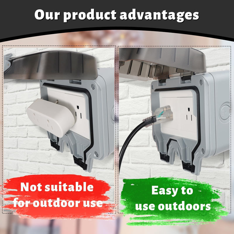 Thermostat Controlled Extension Cord,32°F(0 Degree) Auto On/50°F(10 Degree) Thermostat Controlled Outlet for Heat Cable Controller,Compatible with Any Outdoor Thermostat Plug Outlet 1 Plug/1PCS