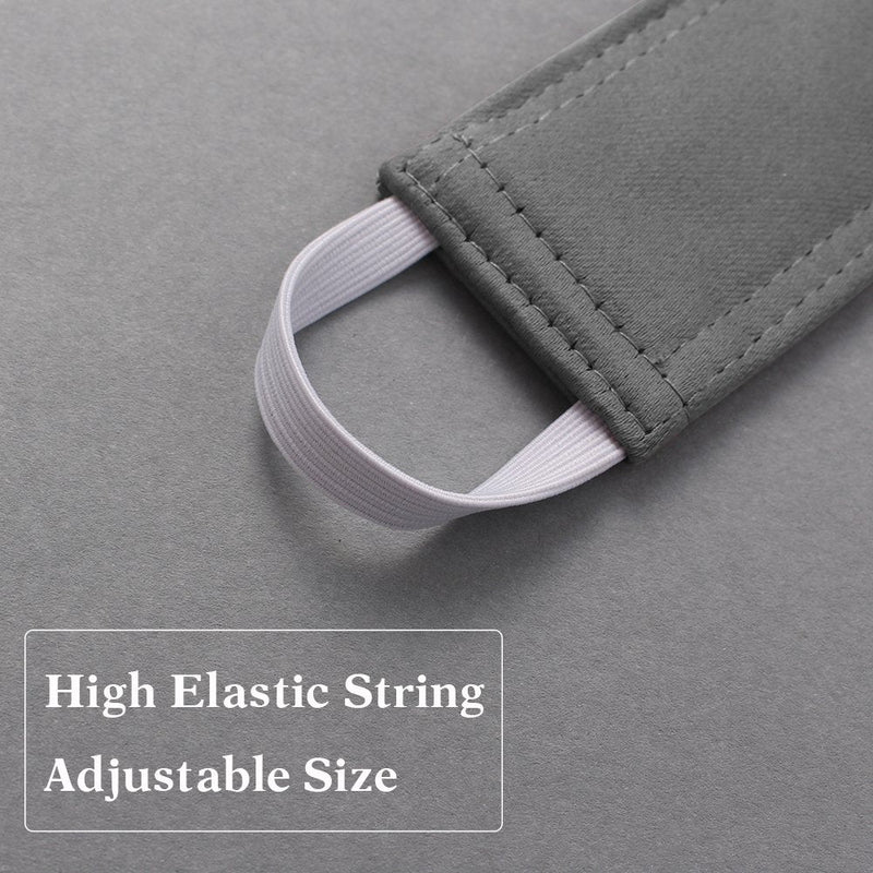 PONY DANCE Baby Door Latch Covers Closer - Nursery Door Closer Silencer with Strong Elastic Straps for Good Sleep Thick Solid Door Cushion for Jammer Noise Reducing, 6 Pieces, W 4 x L 2 inches, Grey 4" x 2"(Pack of 6) Gray