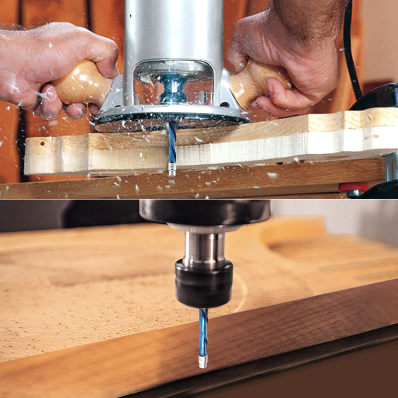 Downcut Spiral Flush Trim Router Bit, 1/4 Inch Shank Solid Carbide Flush Trim Router Bits Spiral with Nano Coated by EANOSIC (1/4" Shank Down-Cut) DOWN CUT