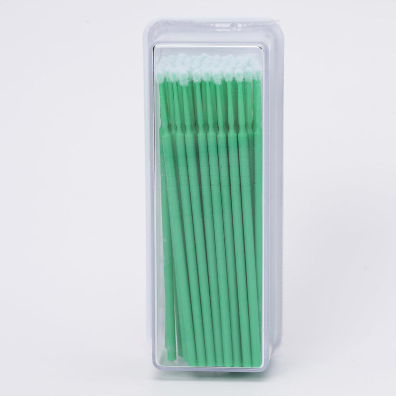 Bendable Micro Applicator, Fine Tip, Disposable, Bendable Neck for Precision Application - Latex-Free Microbrush Swabs for Dental, Medical, and Cosmetic Use - Green, Pack of 1