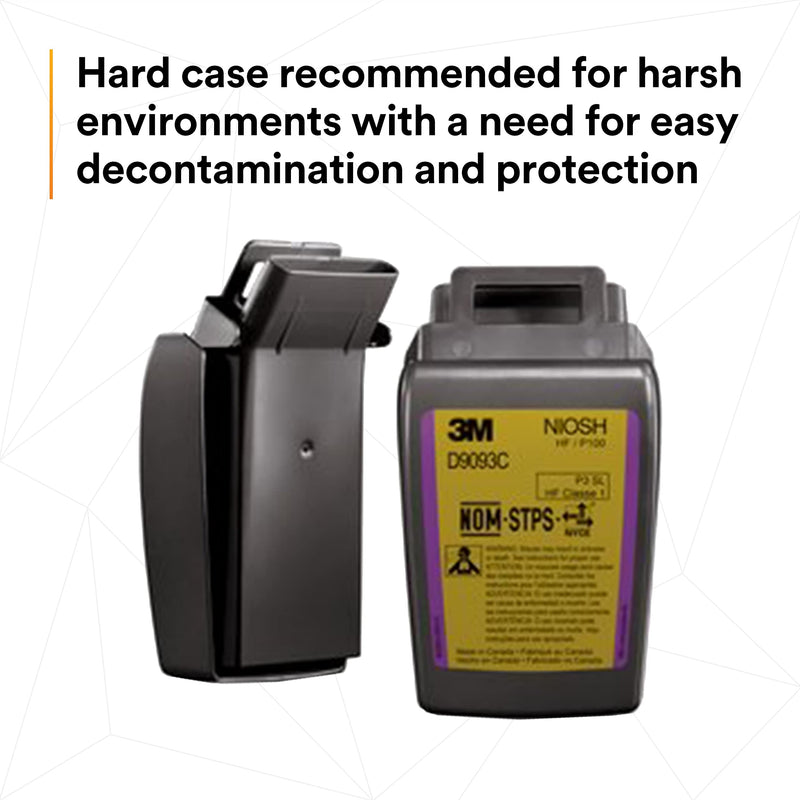 3M Secure Click P100 Particulate Filter D9093C, Hard Case, 1 Pair, NIOSH