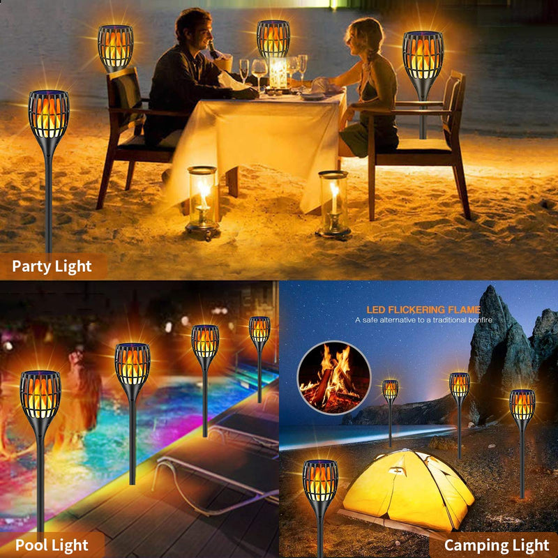Solar Lights Outdoor, 43" Flickering Flames Torch Light Solar Garden Lights Waterproof Landscape Lighting Dusk to Dawn Auto On/Off Security Torch Light for Yard Patio Driveway, 4Pack 4 Pack