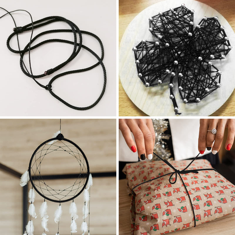Natural Cotton Black Twine String - Ohtomber 656 Feet 2MM Butchers Twine, Gardening, DIY String for Crafts, Gift Wrapping