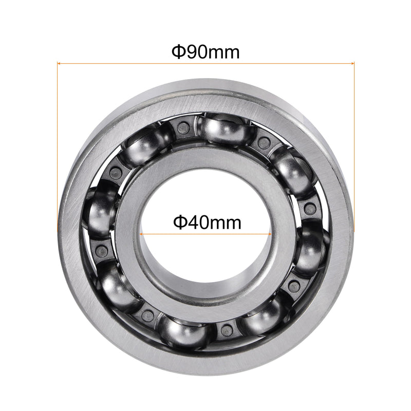 uxcell 6308 Deep Groove Ball Bearings 40mm Bore 90mm OD 23mm Thick C3 Clearance Open Type Chrome Steel 40x90x23mm