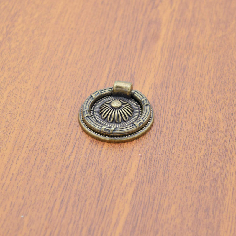 2 Inch Vintage Cup Pull Ring Drawer Pulls,Cabinet Handles for Furniture, Dresser, Cabinet Hardware (Antique Bronze, 10 Pack)