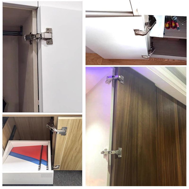 Cabinet Hinges-2Pack 180 Degree Lazy Susan Cabinet Door Hinge Frameless﻿(Full Overlay) Stainless Soft Close Cabinet Door Hinges with Mounting Screws and Repair Plate