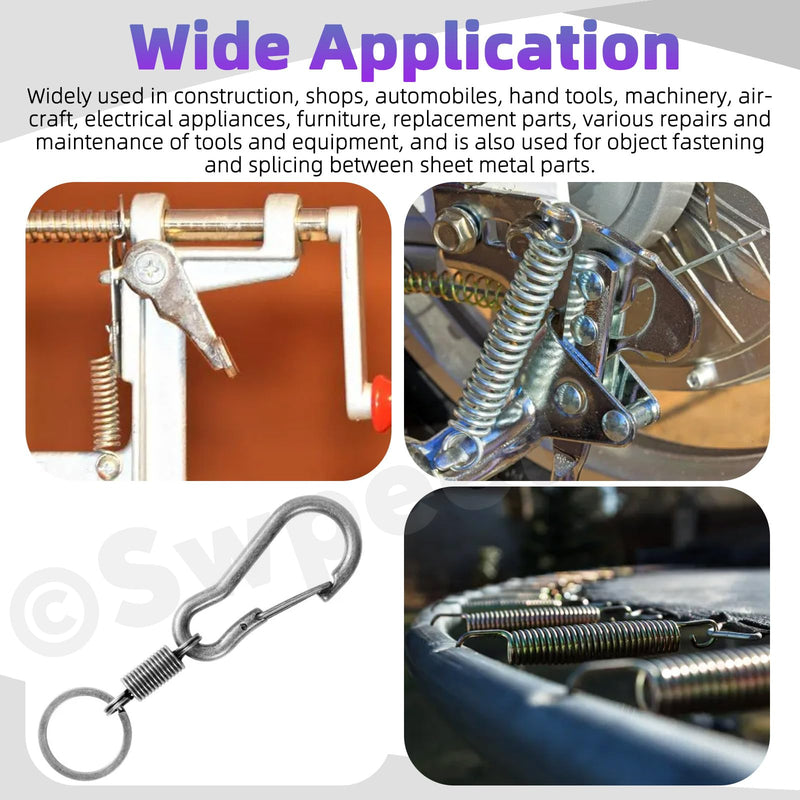 Swpeet 60Pcs 13 Different Sizes Stainless Steel Extension Spring with a Dual Hook Assortment Kit, Mechanical Extension Springs Small Spring for Home Repairs 60