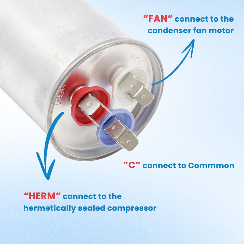 COOLWAY 35/5 uF 35+5 MFD ±5% 370V or 440V Dual Run Start ac Capacitor for ac 35 5 CBB65r CBB65b Capacitor 370 440 Volt vac Air Conditioner Capacitor for Motor Start or Heat Pump, Condenser, Pool Pump 35+5MFD