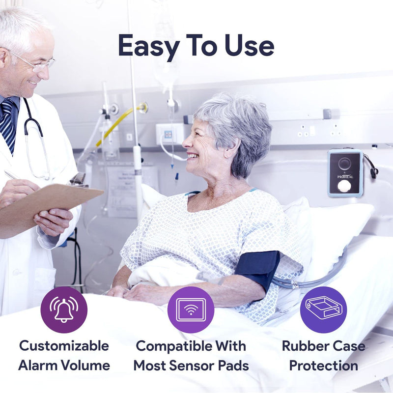Bed Alarm for Elderly Dementia Patients, Sensor, Magnet, Nurse Bell -Chair and Bed Alarm and Fall Prevention for Elderly - Fall Alert Devices for Elderly - Chair Alarm Includes 9V Battery All-In-One System