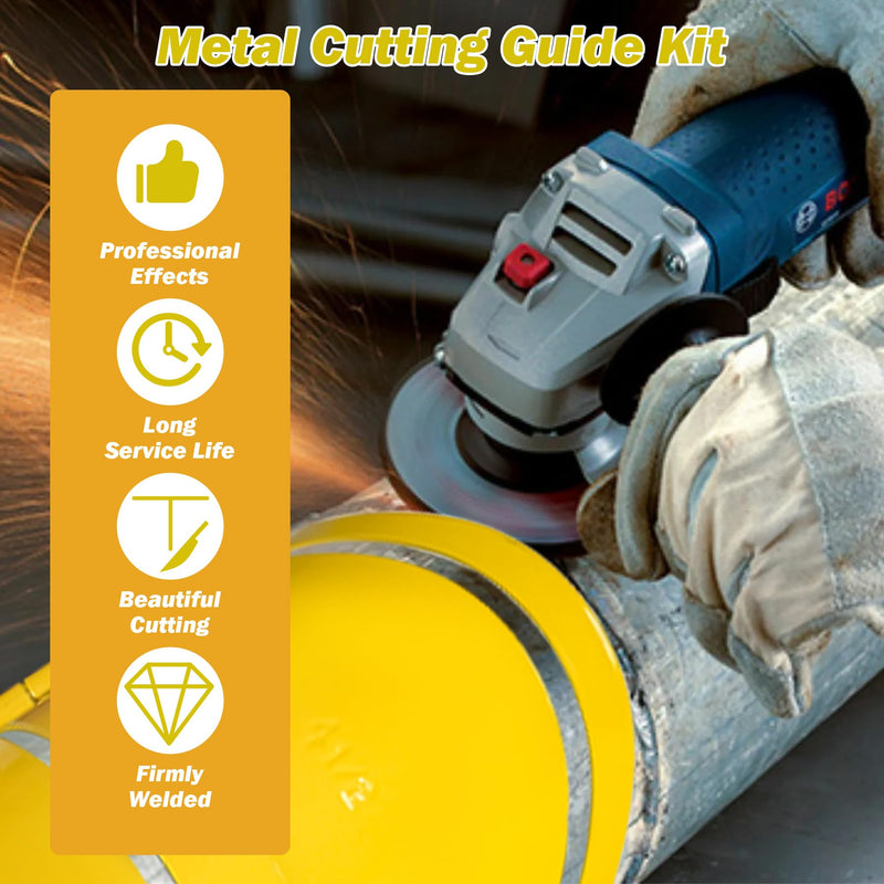 Metal Cutting Guide Kit 4-1/2 inch Pro Pipe Cutting Guide Cuts at 45°, 90°, 22.5°and saddle cut, Cut Pipe Saddle Template Cutting Guide