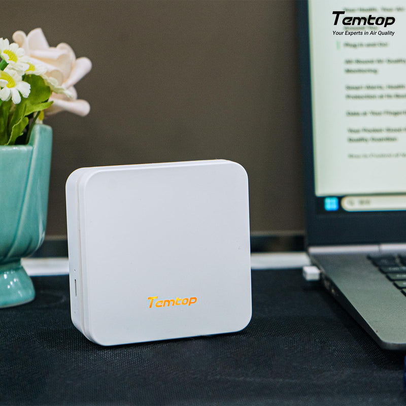 Temtop P1 Air Quality Monitor, PM2.5/PM10/Temperature/Humidity Sensor with Bluetooth App, AQI Tracking & Portable Design for Home, Office, Car, and Travel Use P1 (PM2.5, PM10, AQI)