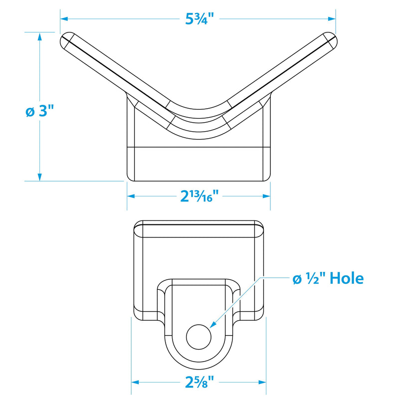 Seachoice Bow Stop, 3 in., TPR, Gold