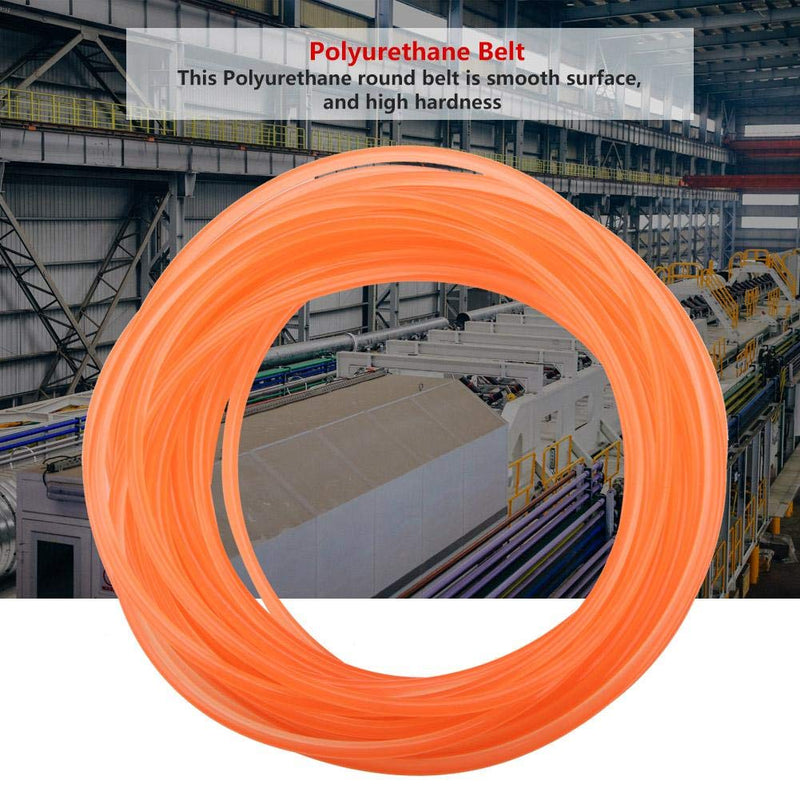 High Performance Round Belting, PU Belt Polyurethane Round Belt for Drive Orange (4mmx10m) 4mmx10m