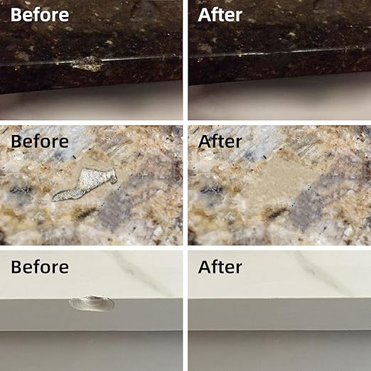 Marble and Granite Repair kit Porcelain Marble Stone and Quartz Countertops Repair kit for Chips Dents Cracks Holes Scratchs, Fix Chipped Edges Corners, Reattaches or rebuilds Missing Pieces - NewNest Australia
