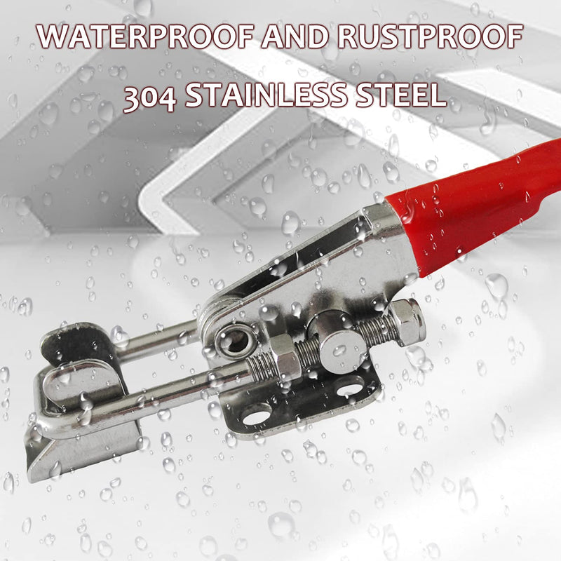 2pcs Heavy Duty Toggle Clamp Capacity 400LBs, 304 Stainless Steel Adjustable U Bolt Holding Quick Release Latch (40323-2pcs) 40323-2pcs