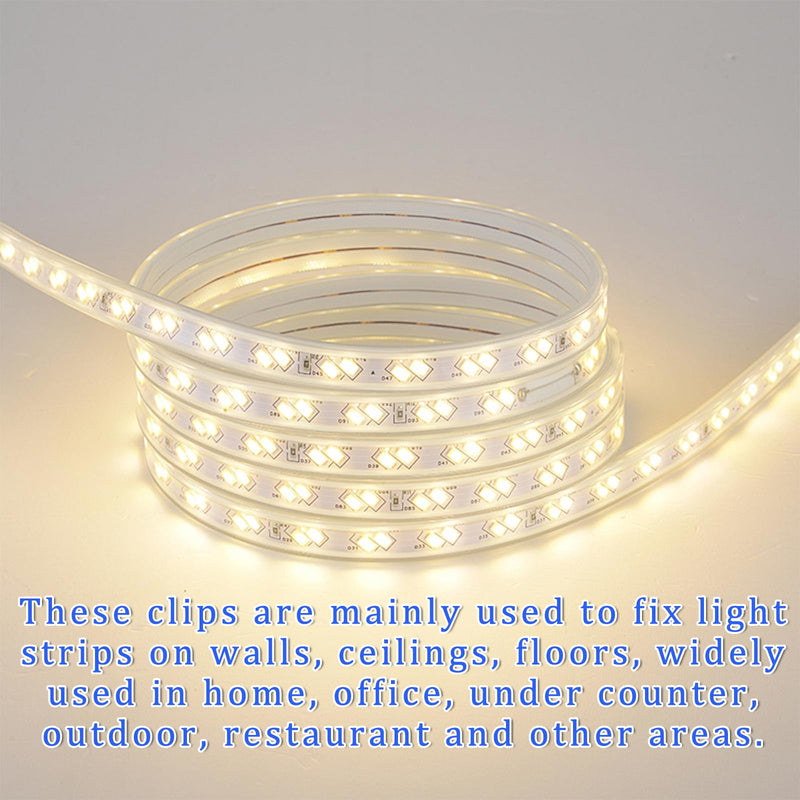 Waterproof LED Strip Mounting Clips Holder Mounting Bracket Neon Mounting Clips Fixing Clamps Holder with 30 Screws for 5mm to 6mm LED Strip Lighting, Translucent, Pack of 30 30 pcs