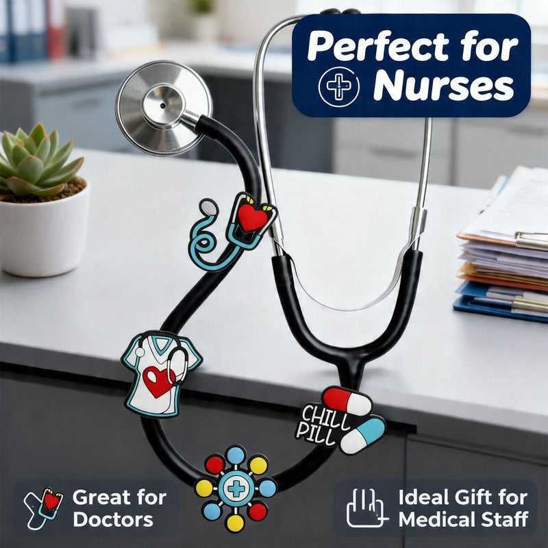 30 Pcs PVC Material Cartoon Medical Elements Stethoscope Charms | Stethoscope Accessories for Nurse Medical Worker Can Also Be Used for Decorating Pen Caps and Blood Pressure Monitors