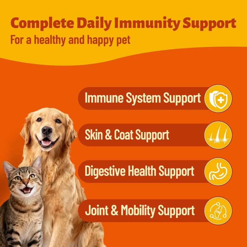 22-in-1 Dog Vitamins Powder All-in-One Multivitamin for Dogs & Cats, Colostrum, Taurine, Itch Relief, Immune Support, Digestive Support, Chicken Flavor Pet Vitamins and Supplements, 3.88oz