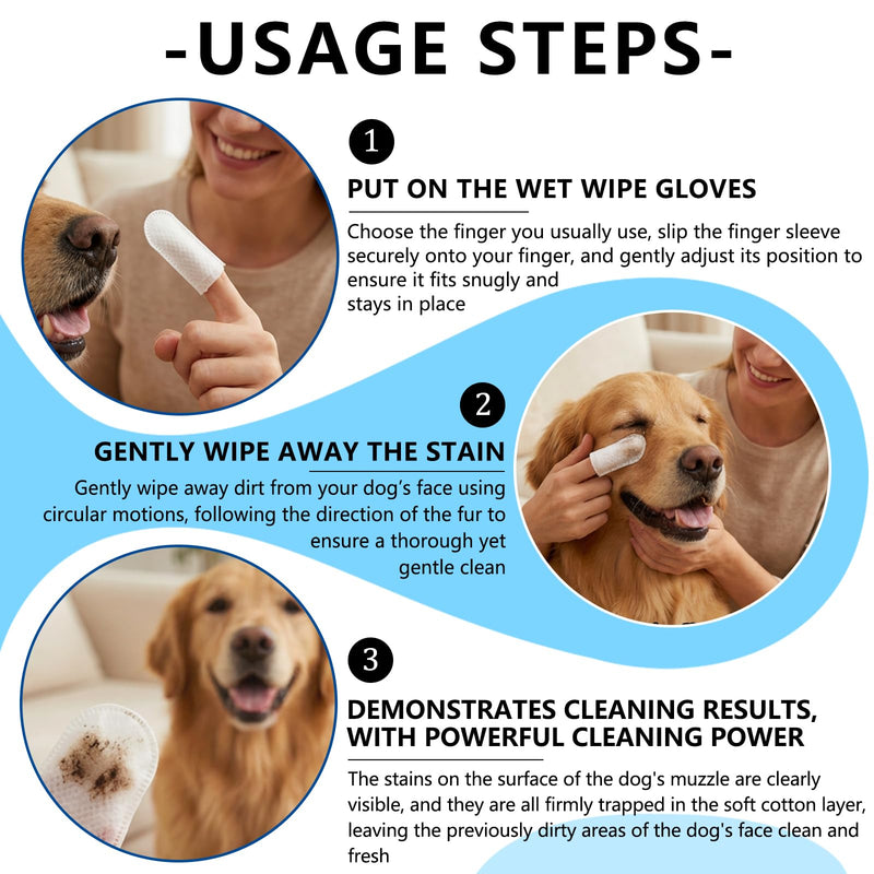 Pet Dental Wipes 60 Count | Dog & Cat Teeth Cleaning Wipes to Support Oral Care | Finger Toothbrush for Freshening Breath & Gently Cleaning Teeth (60 Count) (60 Count)
