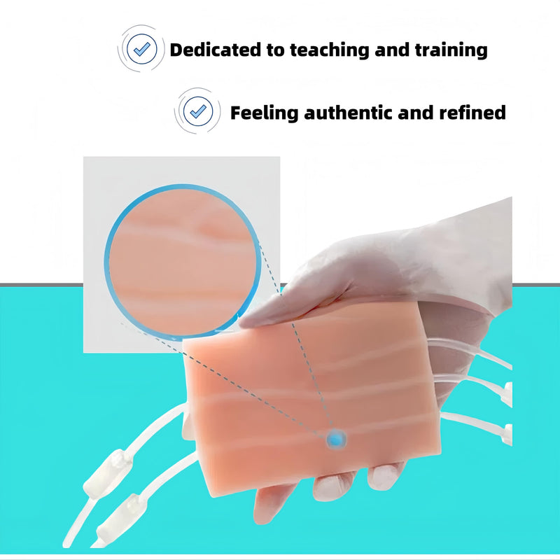 Aylashine IV Insertion/Injection Training pad, simulates Skin Texture and Veins，for Nurses, Doctors, and Students Training White