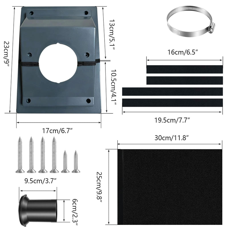 HVAC Wall Penetration & Line-Set Cover Kit for AC Line,Grey Gray