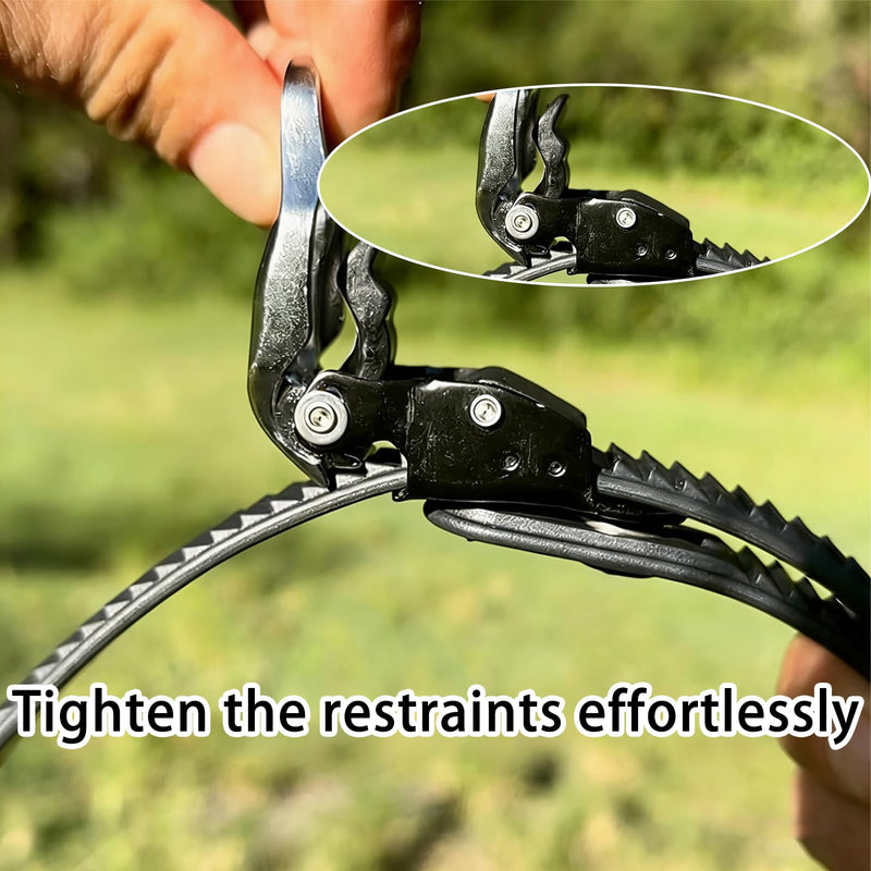 Heavy Duty Reusable Ratchet Zip Ties, 12 & 20 Inch Adjustable Locking Cable Ties with Strap Lock Design, Stainless Steel Buckle, Outdoor UV Resistant Black Securing Straps (6PC/20IN) 6pc/20in